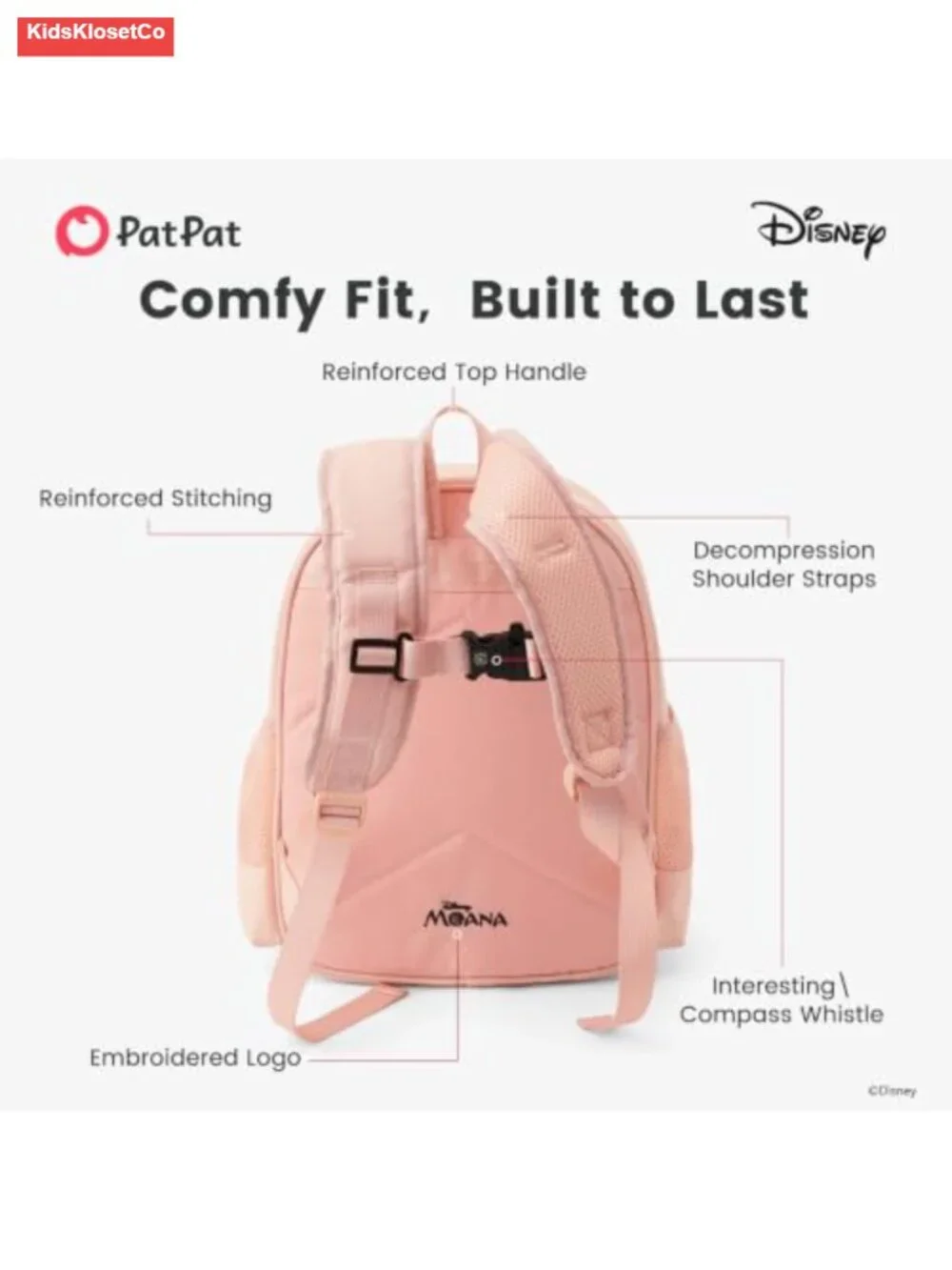 Kids Character Backpack with Glitter Finish, Water, Stain & Tear Resistant,